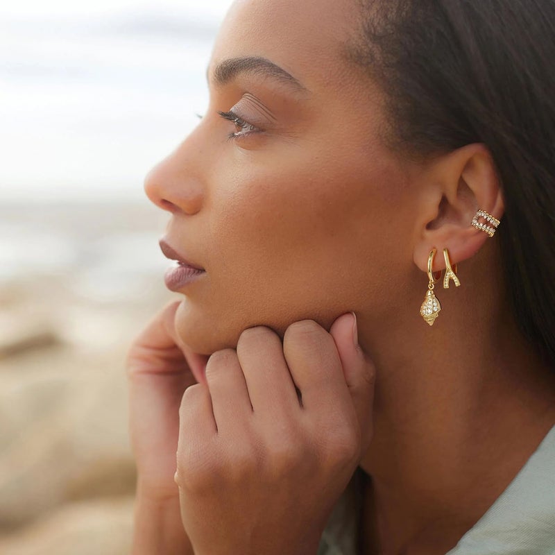 MYEARS Women Ear Cuff Earring Gold Non Pierced Ear Cartilage Clip on Wrap Hoop 14K Gold Filled Tiny Boho Beach Simple Minimalist Delicate Handmade Hypoallergenic Jewelry Gift-Sold as Single/Pair - Image 3